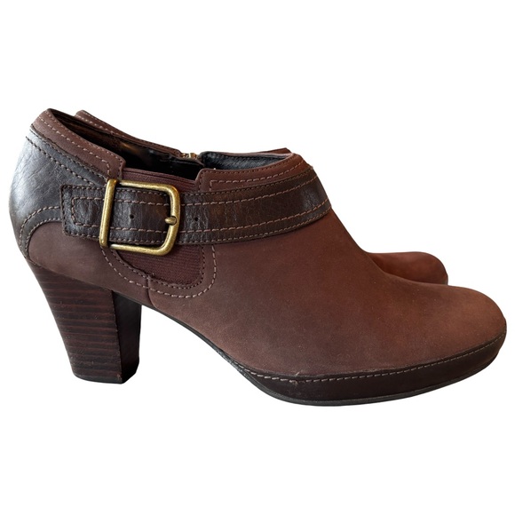 Clarks Artisan Women’s Leather  Ankle Boots In Brown Size 10 - Picture 2 of 7